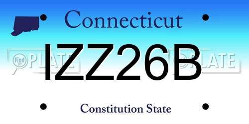 IZZ26B Connecticut License Plate
