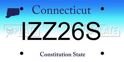 IZZ26S Connecticut License Plate