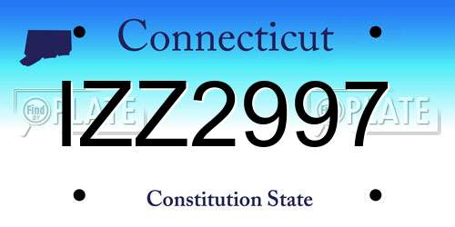 IZZ2997 Connecticut License Plate