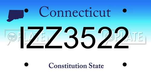 IZZ3522 Connecticut License Plate
