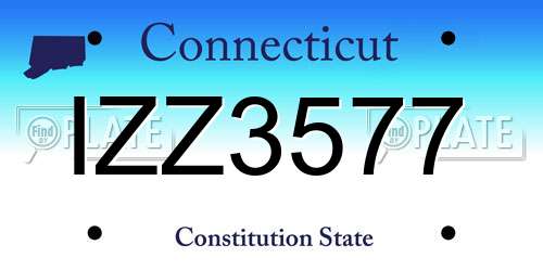IZZ3577 Connecticut License Plate