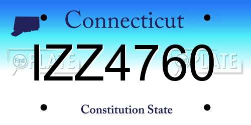 IZZ4760 Connecticut License Plate