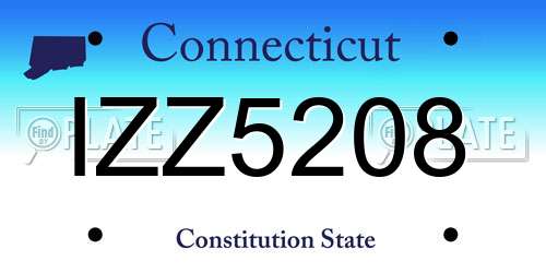 IZZ5208 Connecticut License Plate