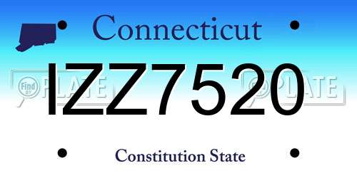 IZZ7520 Connecticut License Plate