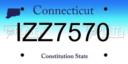 IZZ7570 Connecticut License Plate