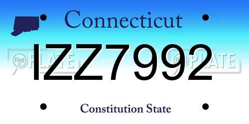IZZ7992 Connecticut License Plate