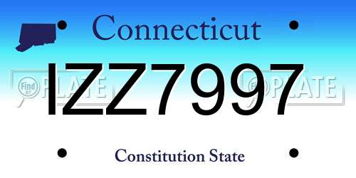 IZZ7997 Connecticut License Plate