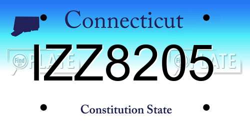 IZZ8205 Connecticut License Plate