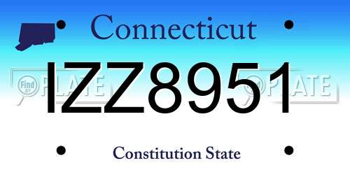IZZ8951 Connecticut License Plate
