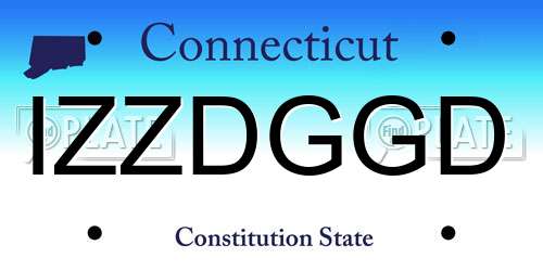 IZZDGGD Connecticut License Plate
