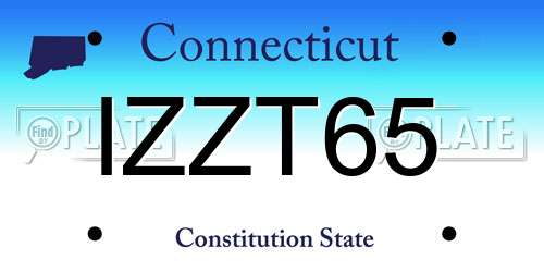 IZZT65 Connecticut License Plate