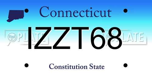 IZZT68 Connecticut License Plate