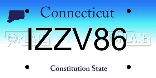 IZZV86 Connecticut License Plate