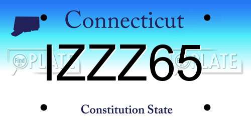 IZZZ65 Connecticut License Plate