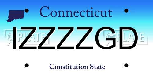 IZZZZGD Connecticut License Plate