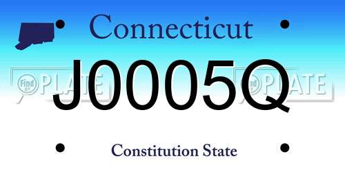 J0005Q Connecticut License Plate