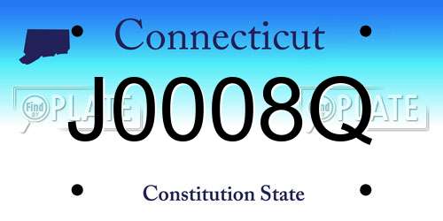 J0008Q Connecticut License Plate