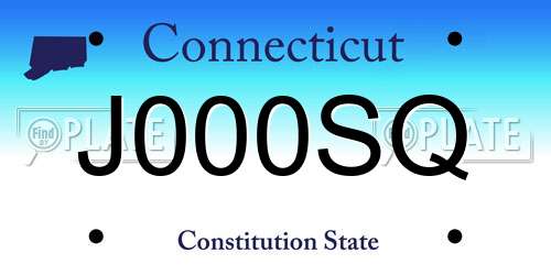 J000SQ Connecticut License Plate