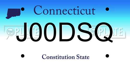 J00DSQ Connecticut License Plate
