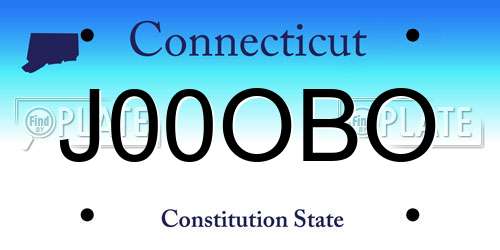 J00OBO Connecticut License Plate