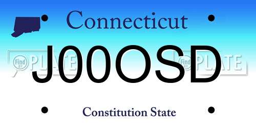 J00OSD Connecticut License Plate