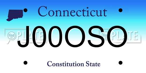 J00OSO Connecticut License Plate