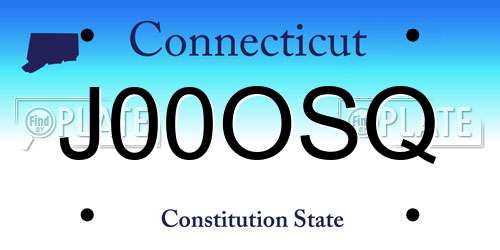J00OSQ Connecticut License Plate