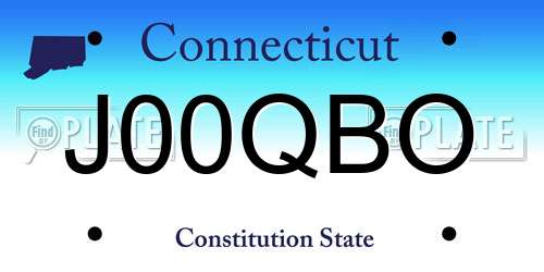 J00QBO Connecticut License Plate