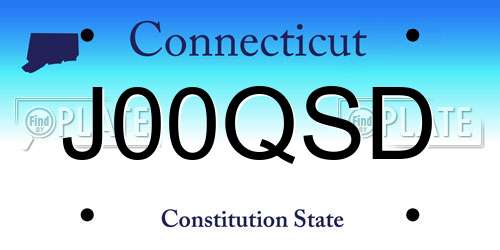 J00QSD Connecticut License Plate