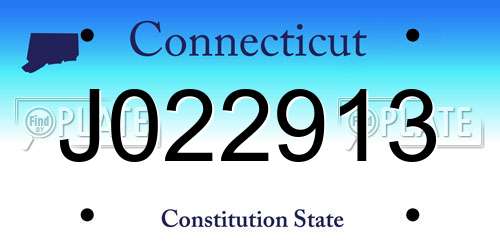 J022913 Connecticut License Plate