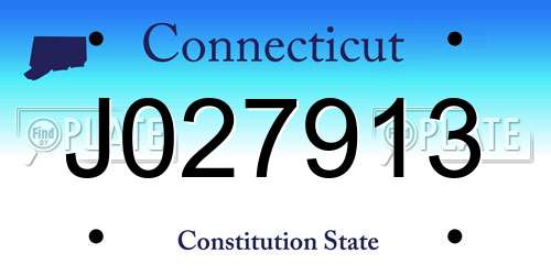 J027913 Connecticut License Plate