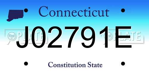 J02791E Connecticut License Plate