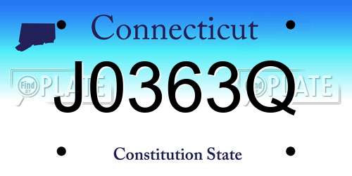 J0363Q Connecticut License Plate