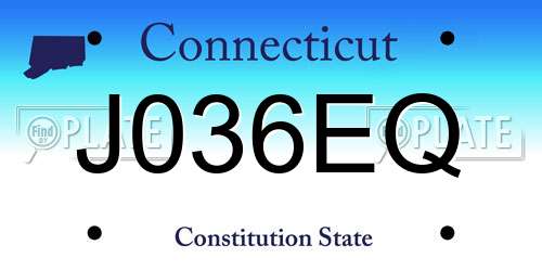 J036EQ Connecticut License Plate