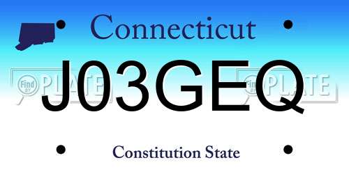 J03GEQ Connecticut License Plate