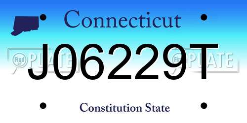 J06229T Connecticut License Plate