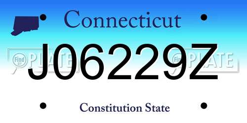 J06229Z Connecticut License Plate