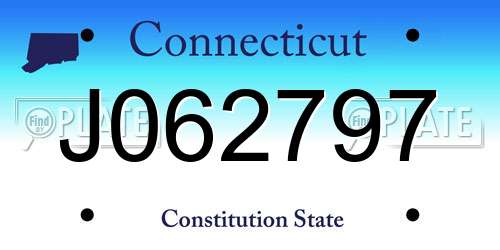 J062797 Connecticut License Plate