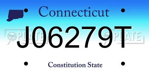 J06279T Connecticut License Plate