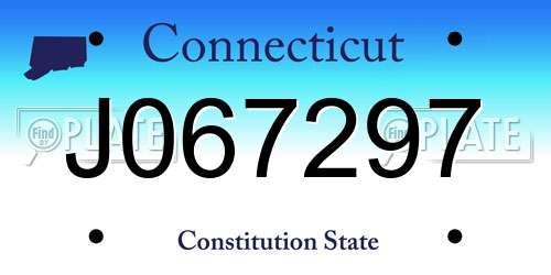 J067297 Connecticut License Plate