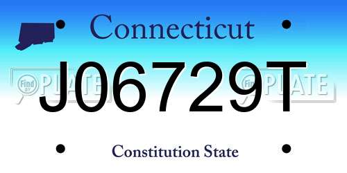 J06729T Connecticut License Plate