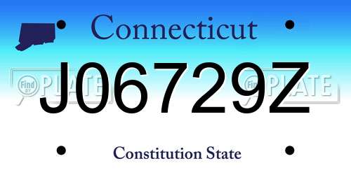J06729Z Connecticut License Plate