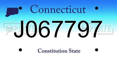 J067797 Connecticut License Plate