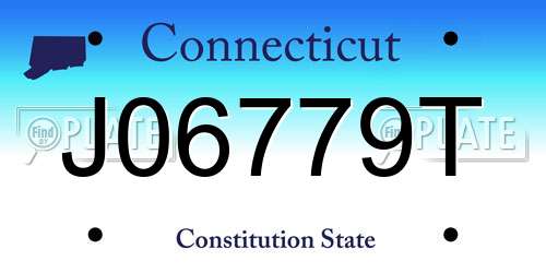 J06779T Connecticut License Plate