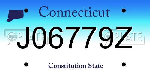 J06779Z Connecticut License Plate