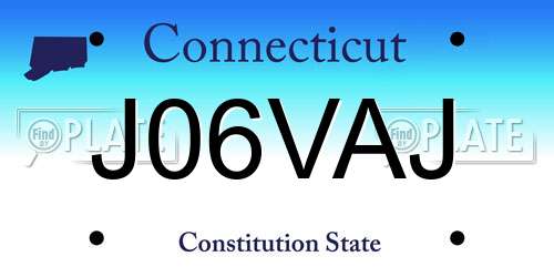 J06VAJ Connecticut License Plate