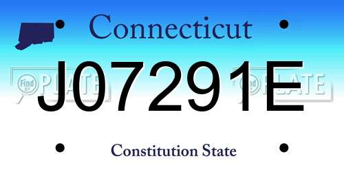 J07291E Connecticut License Plate
