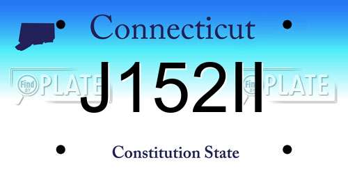 J152II Connecticut License Plate