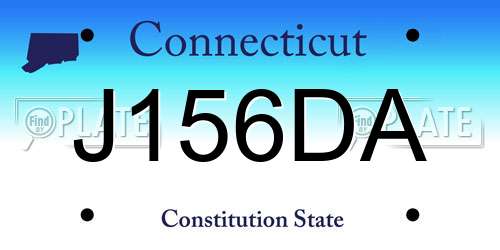 J156DA Connecticut License Plate