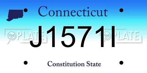 J1571I Connecticut License Plate